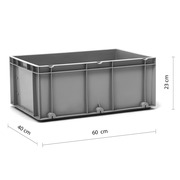 Caja Plastica Eurobox Cerrada 47 litros Gris 40 x 60 x 23 cm  