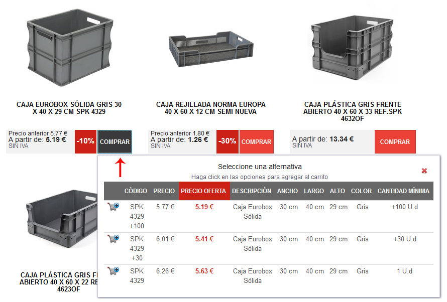 Imagen 1 ¿Como ver los todos los precios de las diferentes variantes dentro del mismo producto?