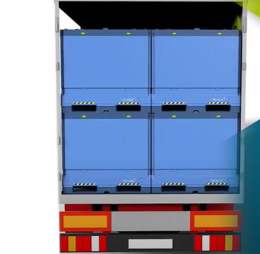 ¿Cómo es la reducción de espacio en los contenedores plegables para líquidos tipo IBC?